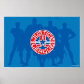 Logo Justice League en Solid Character Background Poster (Voorkant)