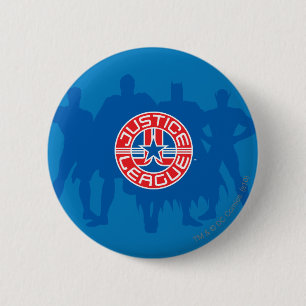 Logo Justice League en Solid Character Background Ronde Button 5,7 Cm