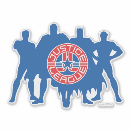 Logo Justice League en Solid Character Background Sticker (Voorkant)