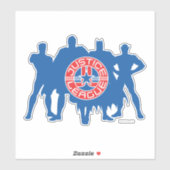 Logo Justice League en Solid Character Background Sticker (Vel)