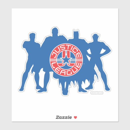 Logo Justice League en Solid Character Background Sticker (Vel)