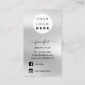 Logo juwelen sociale kaart Silver Grey Visitekaartje (Achterkant)