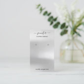 Logo juwelen sociale kaart Silver Grey Visitekaartje (Staand voorkant)