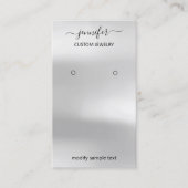 Logo juwelen sociale kaart Silver Grey Visitekaartje (Voorkant)