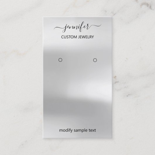 Logo juwelen sociale kaart Silver Grey Visitekaartje (Voorkant)