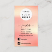 Logo juwelenkaart Sociale media Roos Blush Visitekaartje (Achterkant)