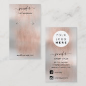 Logo juwelenkaart Sociale media Zilver Grijze Roos Visitekaartje (Voorkant / Achterkant)