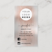 Logo juwelenkaart Sociale media Zilver Grijze Roos Visitekaartje (Achterkant)