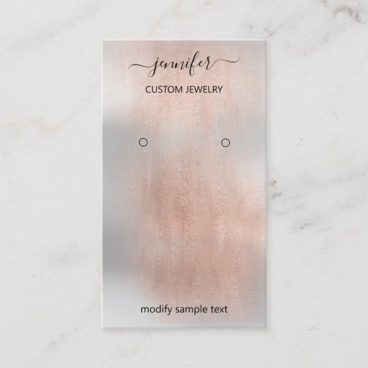 Logo juwelenkaart Sociale media Zilver Grijze Roos Visitekaartje (Voorkant)