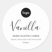 Logo Kaaretiket Minimale witte Sticker (Voorkant)