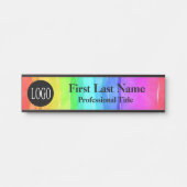 Logo kantoor deurmerken voor regenboogWaterverf Deurbordje (Voorkant)