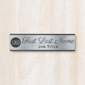 Logo Kantoor deurteken elegant Silver Kijk uit Deurbordje (Voorkant)