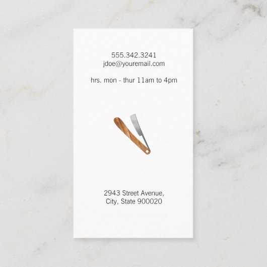 Logo Kapperszaak | Schaar Kapperspaal Visitekaartje (Achterkant)