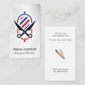 Logo Kapperszaak | Schaar Kapperspaal Visitekaartje (Voorkant / Achterkant)