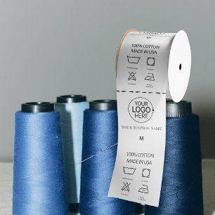 Logo Katoenen Doek Kledingstuk Verzorgingspictogra Satijnen Lint