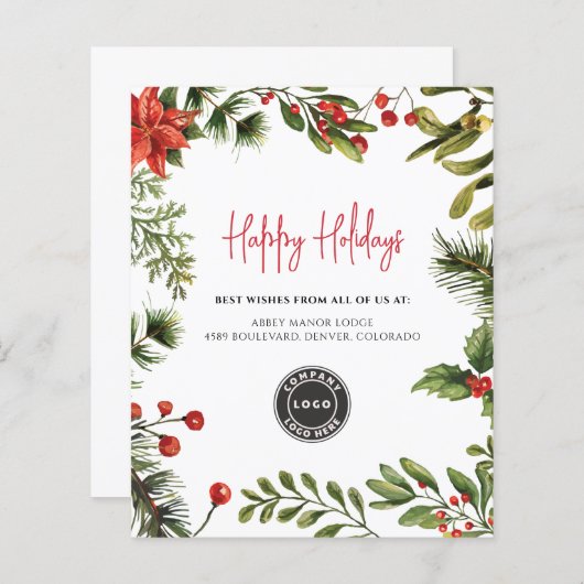 Logo kerstfeestdag begroeting budget Business (Voorkant / Achterkant)