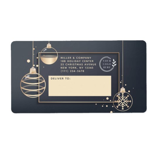 Logo kerstfeestdag Moderne zakelijke verzending Etiket (Voorkant)