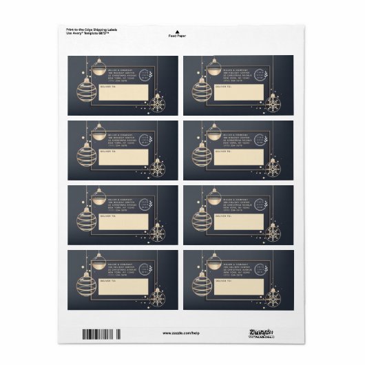 Logo kerstfeestdag Moderne zakelijke verzending Etiket (Full Sheet)