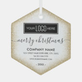 Logo kerstfeestmaal goudglitter Ornament (Voorkant)