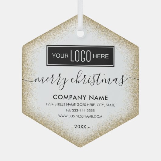 Logo kerstfeestmaal goudglitter Ornament (Voorkant)