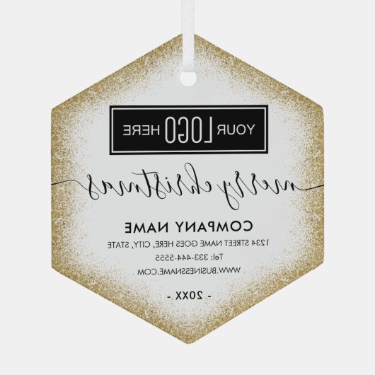 Logo kerstfeestmaal goudglitter Ornament (Achterkant)