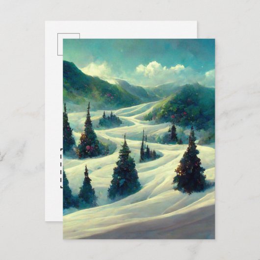 Logo kerstlandschap Briefkaart (Voorkant / Achterkant)