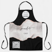 Logo keukengerei voor bakkerijen, marmer Roos Schort (Voorkant)