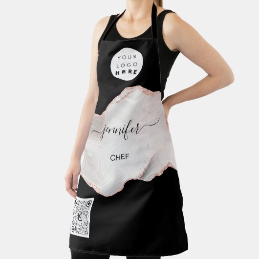 Logo keukengerei voor bakkerijen, marmer Roos Schort (Insitu)