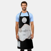 Logo keukengerei voor bakkerijen, marmer Roos Schort (Gedragen)