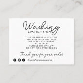 Logo Kleding Verzorgingsinstructies Product Insert Visitekaartje (Achterkant)