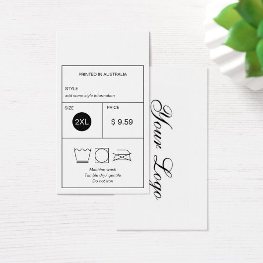 Logo Kledingprijs Hang Label Visitekaartje (Bureau)