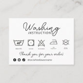 Logo Kledingwasinstructies Producttoevoegingen Visitekaartje (Achterkant)