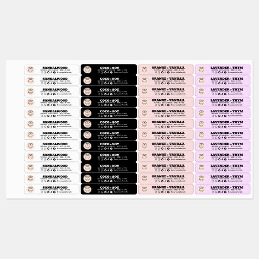 Logo Kleurrijk dun kaarsetiket Labels (Vel)