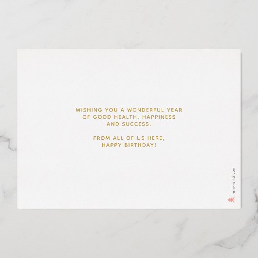 Logo Kleurrijke Kaarsen Zakelijke Verjaardag Goude Folie Uitnodiging (Achterkant)