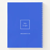 Logo koninklijk blauw monogram moderne zaken notitieboek (Achterkant)