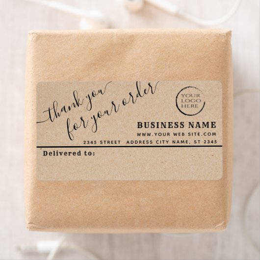 Logo Kraft bedankt je zakelijke maillabel Etiket (Insitu)