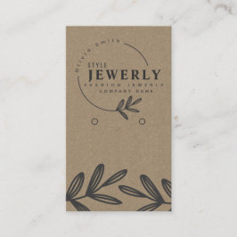 Logo Kraft Floral Leaf Earring Display Visitekaartje