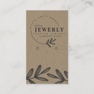 Logo Kraft Floral Leaf Earring Display Visitekaartje