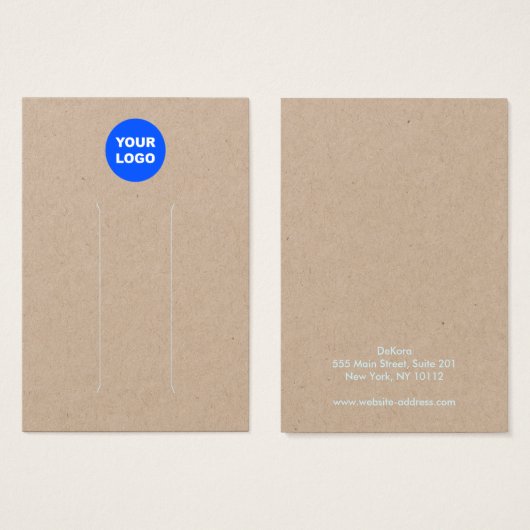 Logo Kraft Hair Clip Display toevoegen Visitekaartje (Voorkant /achterkant)