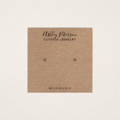 Logo kraft rustic minimalist stud earing display vierkante visitekaartjes (Voorkant)
