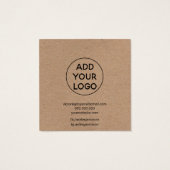 Logo kraft rustic minimalist stud earing display vierkante visitekaartjes (Achterkant)