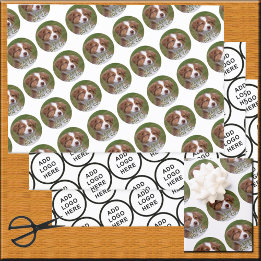 Logo Kunst Slogan Aangepaste Foto Maak het Zelf Inpakpapier Vel