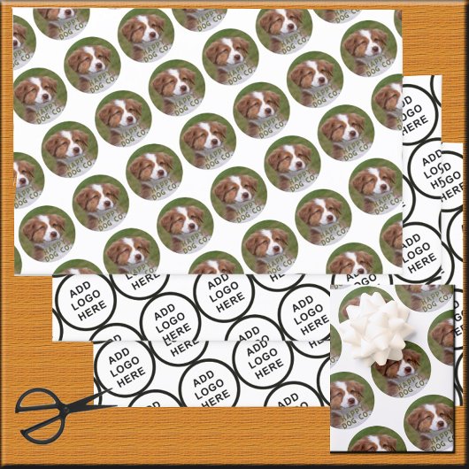 Logo Kunst Slogan Aangepaste Foto Maak het Zelf Inpakpapier Vel