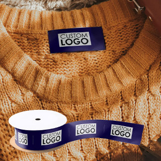 Logo Labels Clothing Tags Handmade Blue Sew On Satijnen Lint