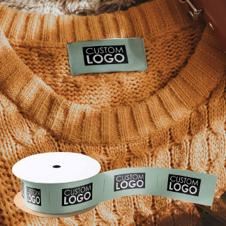 Logo Labels Clothing Tags Handmade Green Sew On Satijnen Lint