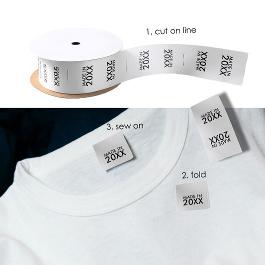 Logo Labels Kleding Labels Made in Custom Year Satijnen Lint