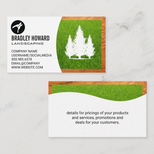 Logo landschapsarchitectuur | Gras en bomen Visitekaartje (Voorkant / Achterkant)