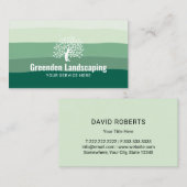 Logo landschapsontwerp van de groene grijsschaduwe visitekaartje (Voorkant / Achterkant)