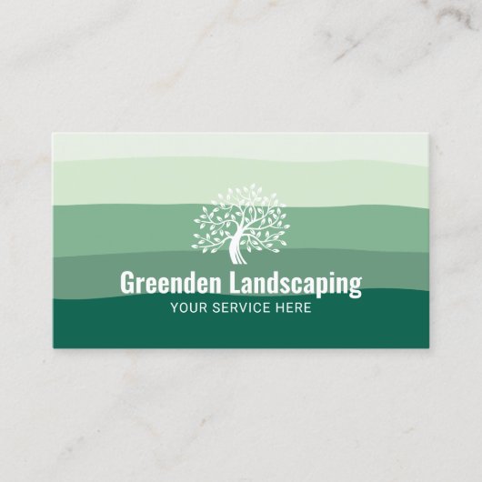 Logo landschapsontwerp van de groene grijsschaduwe visitekaartje (Voorkant)