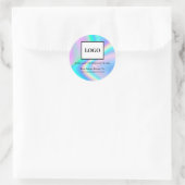 Logo Lash Cleanser Faux Holographic Rainbow Prisma Ronde Sticker (Tas)